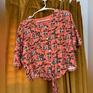 Creature from the Black Lagoon Cropped Button Down